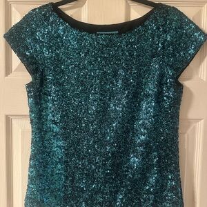 Alice + Olivia Sparkling Teal Top